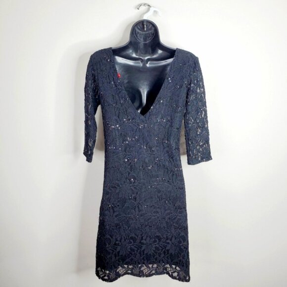 NWT Yessica Y2K Lace Whimsigoth Dark Fairy Sequin Evening Cocktail Dress M - Picture 2 of 9